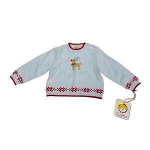 NWT Zubels 3M Reindeer Sweater in Blue